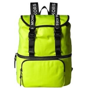Michael Kors The Michael Bag Large Flap Backpack Neon Yellow